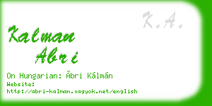 kalman abri business card