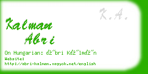 kalman abri business card